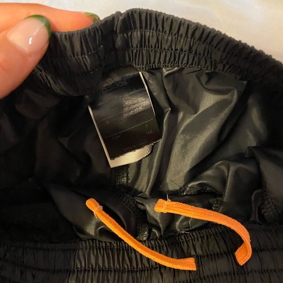 Grey Adidas Wind Breaker Sweatpants with Peach font and details - Picture 3 of 5